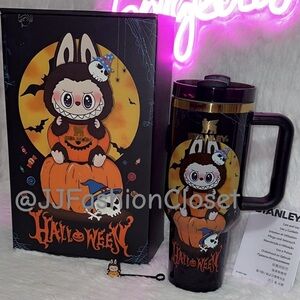 LABUBU Halloween Tumbler - Glossy Black and Orange 🎃